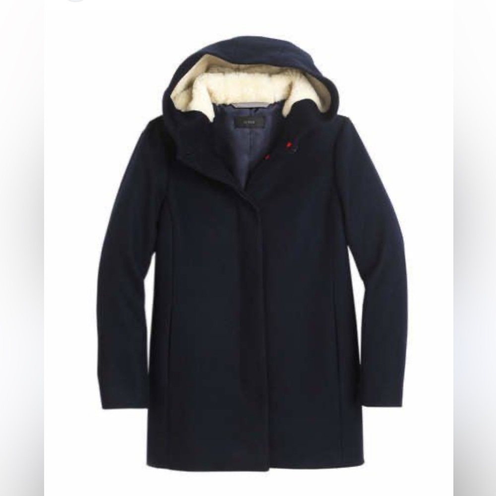 J.Crew Women’s Swingy coat in Italian wool melton in Navy